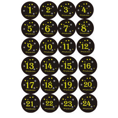 120pcs Advent Calendar Number Paper Stickers Christmas Gift Stickers