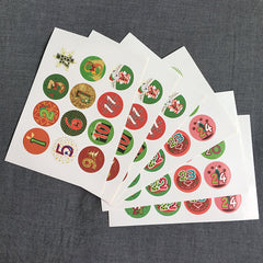 120pcs Advent Calendar Number Paper Stickers Christmas Gift Stickers