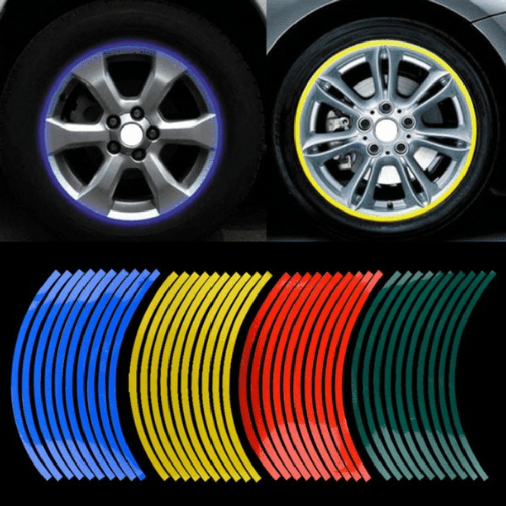 16pcs Reflective Rim Stickers Night Safety Wheel Tire Decals