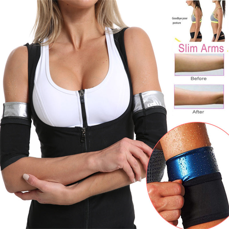 Solid Sleeve Weight Loss Sweat Arm Shaper for Women