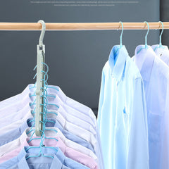 5pcs Multifunctional Clothes Hanger Horizontal Vertical Dual Use Nine Hole