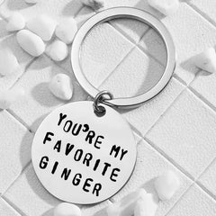 Favorite Ginger Keychain Pendant Round Key Ring Backpack Ornament Small Gift