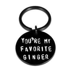 Favorite Ginger Keychain Pendant Round Key Ring Backpack Ornament Small Gift