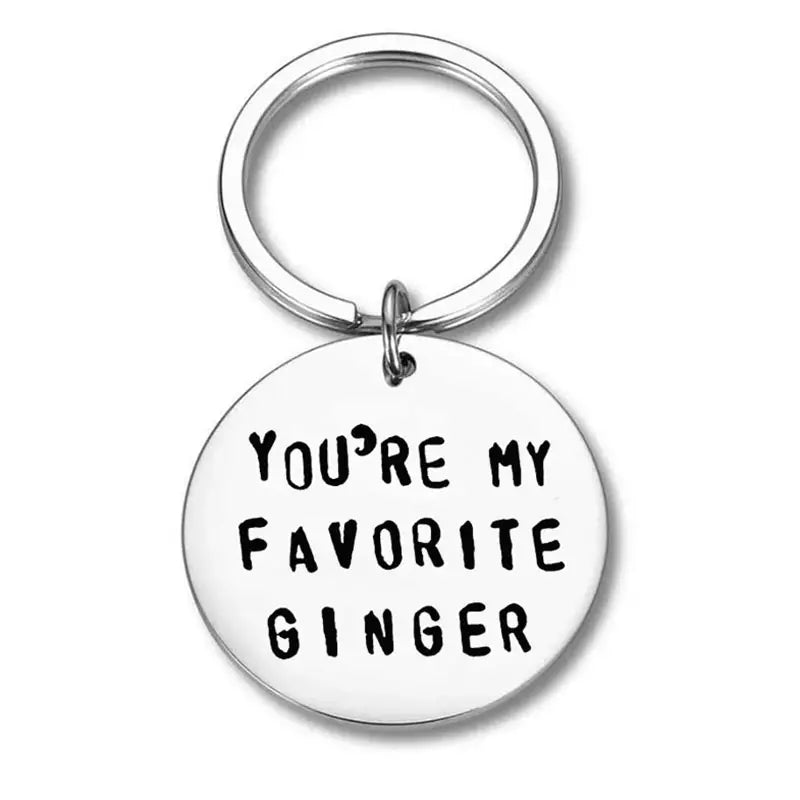 Favorite Ginger Keychain Pendant Round Key Ring Backpack Ornament Small Gift