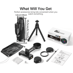 12x50 Monocular Telescope HD Bak4 Prism Waterproof Scope with Smartphone Adapter