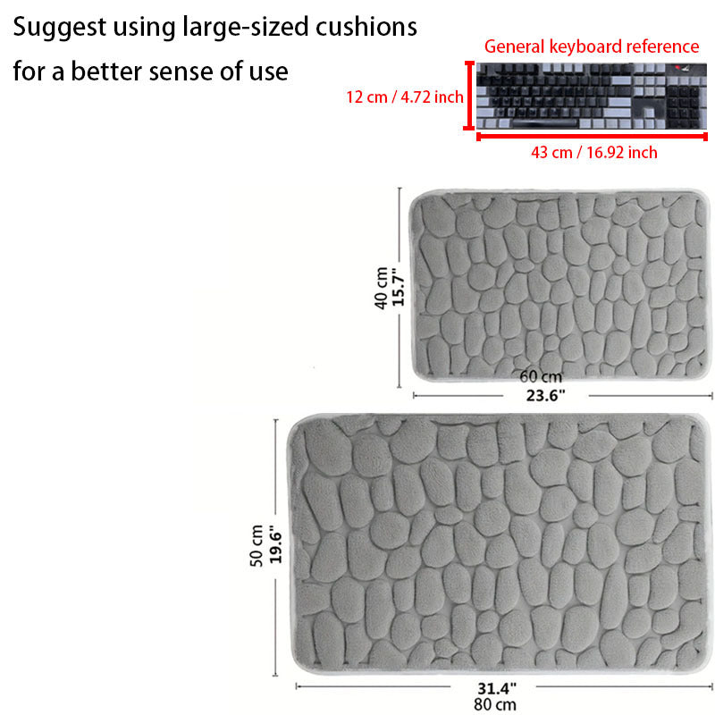 Cobblestone Pattern Bath Rug Soft Non Slip Quick Dry Bath Mat