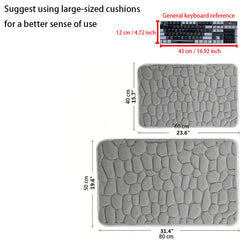 Cobblestone Pattern Bath Rug Soft Non Slip Quick Dry Bath Mat