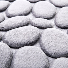 Cobblestone Pattern Bath Rug Soft Non Slip Quick Dry Bath Mat