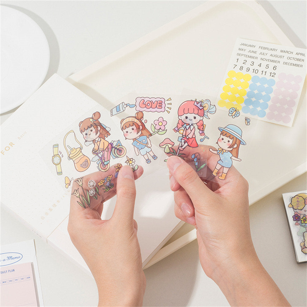100 Sheets Little Girl Stickers for DIY Scrapbooking Arts & Crafts