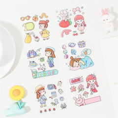 100 Sheets Little Girl Stickers for DIY Scrapbooking Arts & Crafts