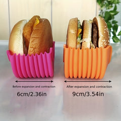 1PC Reusable Expandable Hamburger Rack Silicone Storage Kitchen Box