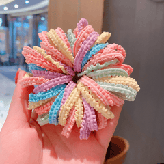 50pcs Ruffled Hair Tie Seamless Ponytail Holder Hair Accessories