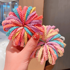 50pcs Ruffled Hair Tie Seamless Ponytail Holder Hair Accessories
