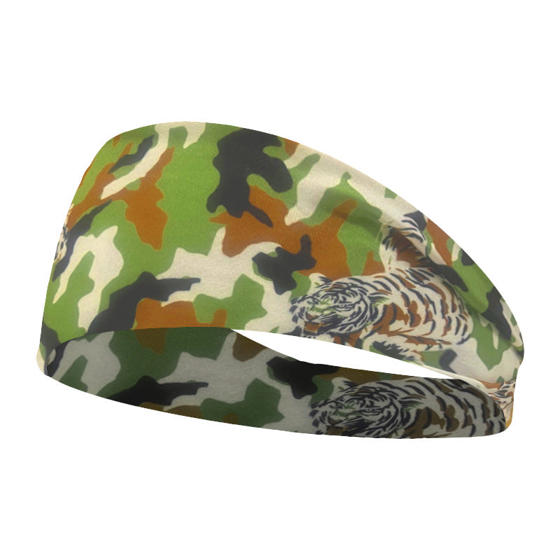 Tiger Head Print Sports Headband Breathable Hair Band