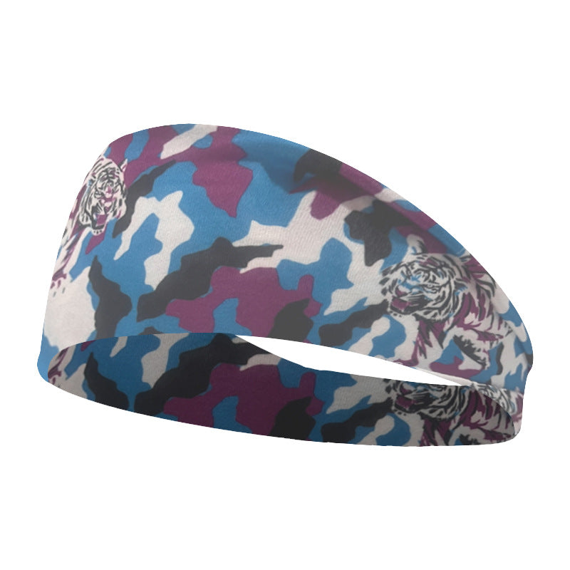 Tiger Head Print Sports Headband Breathable Hair Band