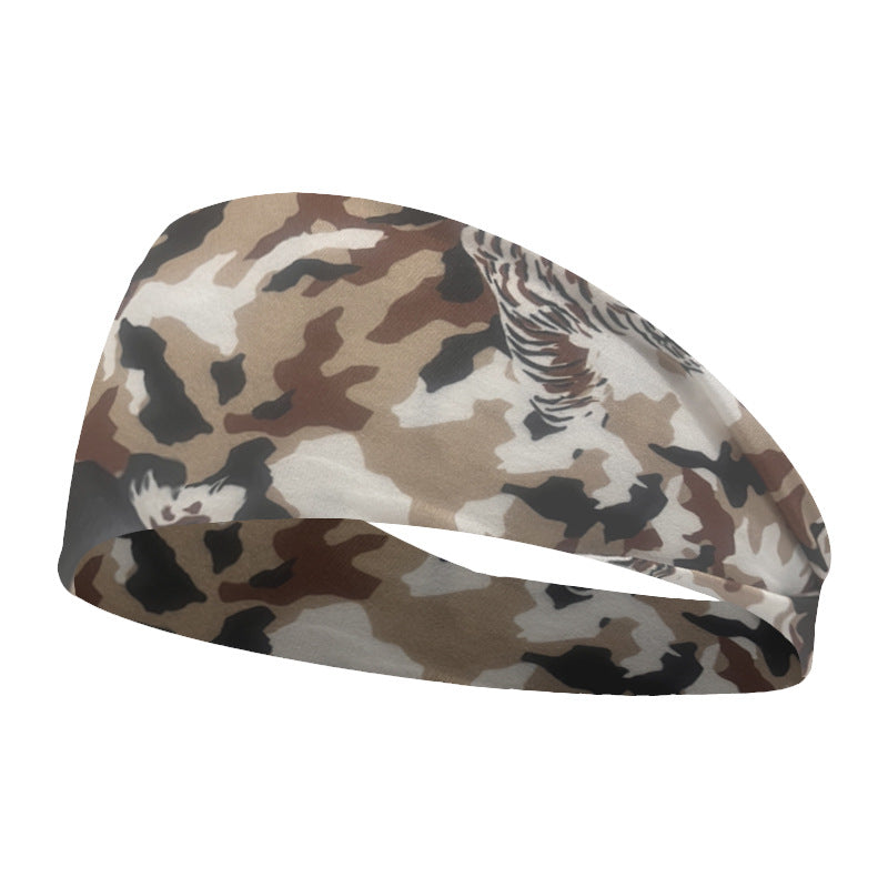 Tiger Head Print Sports Headband Breathable Hair Band