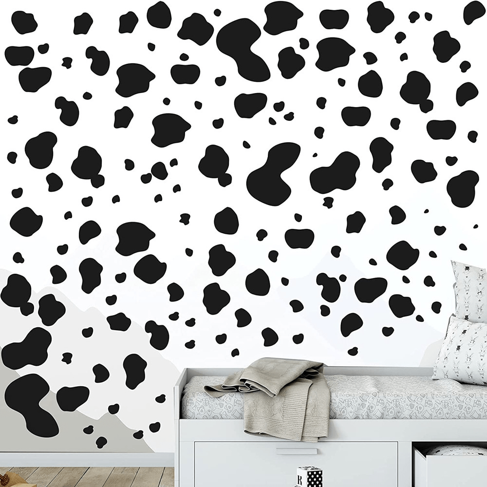 Geometric Cow Wall Stickers for Kids Room Decor
