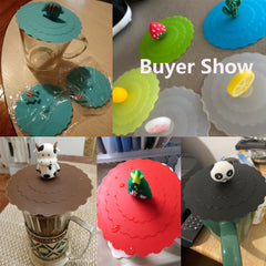 24 Colors Silicone Cup Cover Seal Suction Cup Dustproof Tea Coffee Lids Cap
