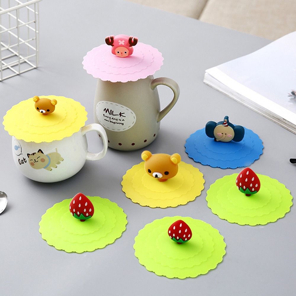 24 Colors Silicone Cup Cover Seal Suction Cup Dustproof Tea Coffee Lids Cap