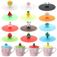 24 Colors Silicone Cup Cover Seal Suction Cup Dustproof Tea Coffee Lids Cap