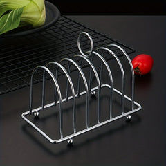 6-Slice Stainless Steel Bread Rack for Restaurant and Home Use