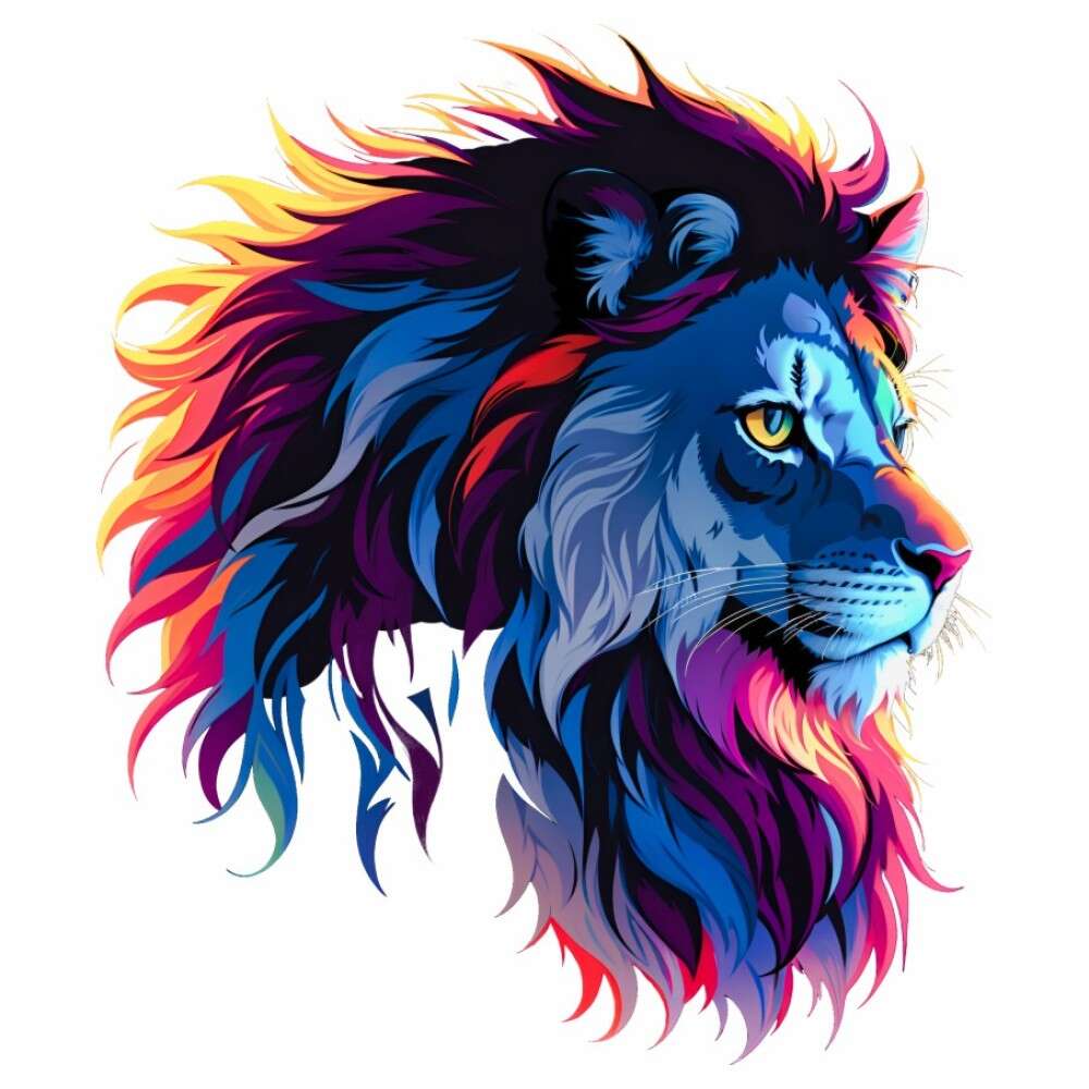 Lion Silhouette Clothing Patch Heat Transfer Sticker