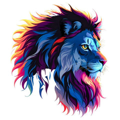 Lion Silhouette Clothing Patch Heat Transfer Sticker