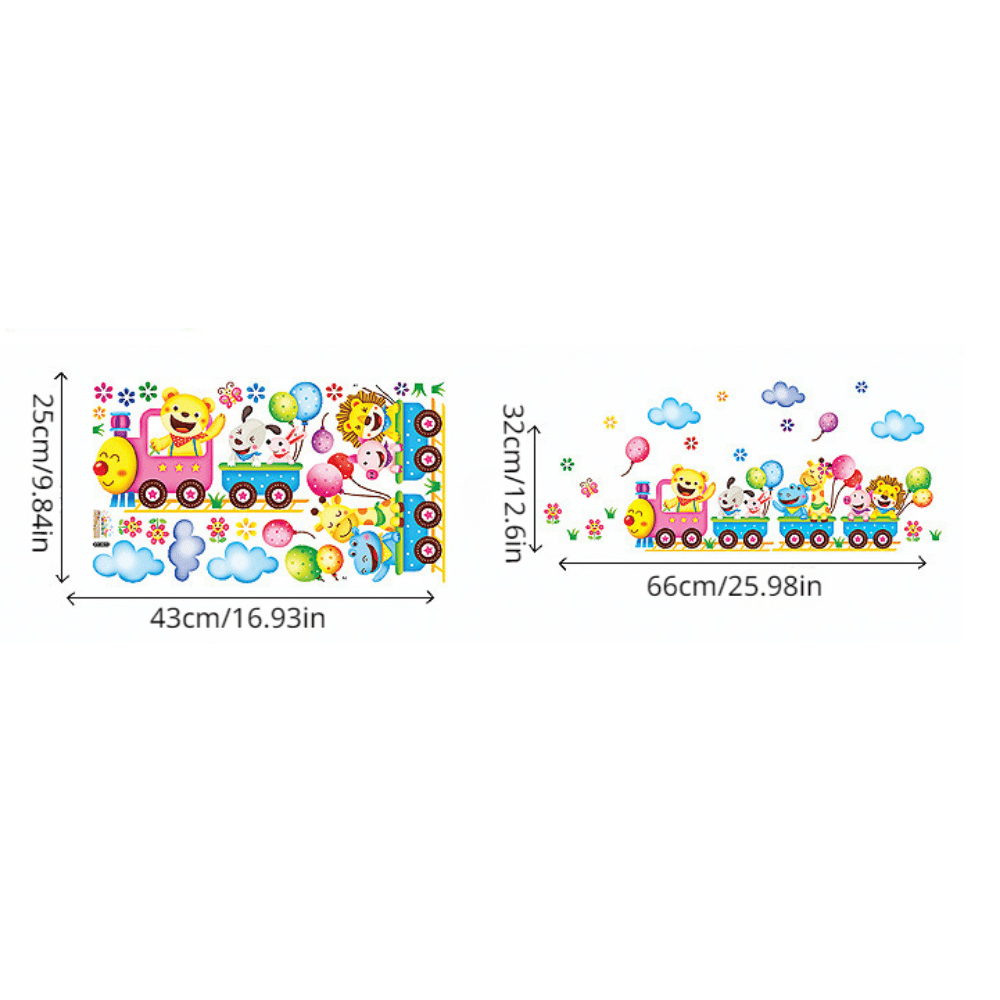 Cartoon Small Train Adhesive Wall Sticker for Kids Room Decor