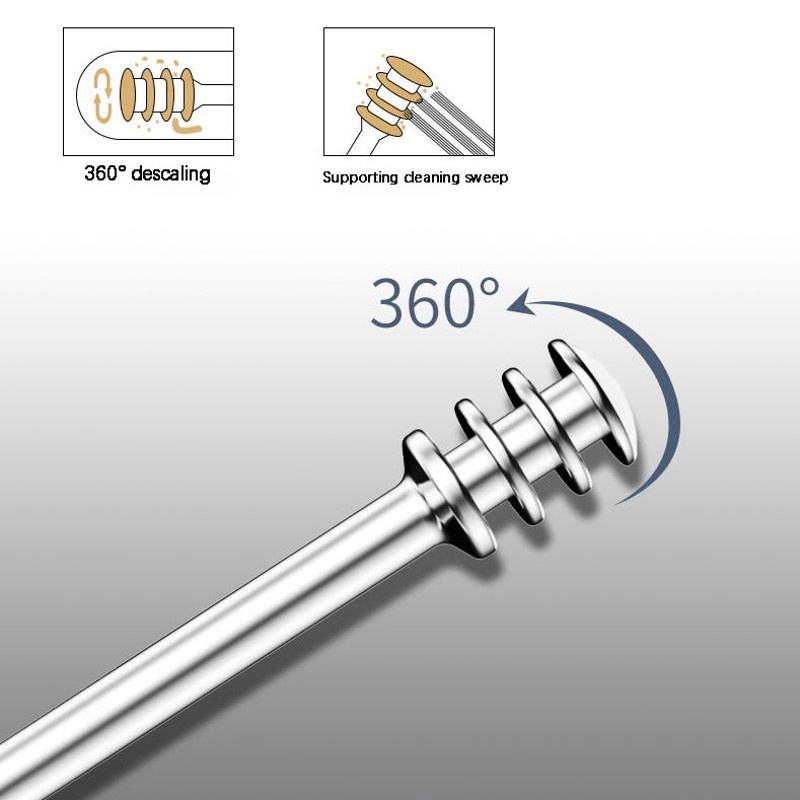 6pcs Stainless Steel Ear Wax Removal Tool Ear Wax Collector Spiral Ear Pick
