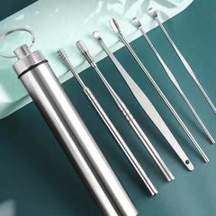 6pcs Stainless Steel Ear Wax Removal Tool Ear Wax Collector Spiral Ear Pick