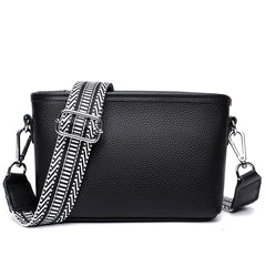 Wide Strap Crossbody Bag Vegan Leather Every Purse With Zipper