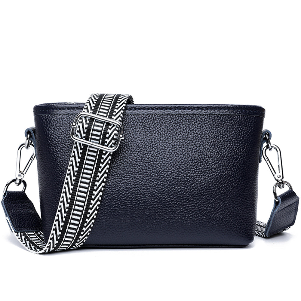 Wide Strap Crossbody Bag Vegan Leather Every Purse With Zipper
