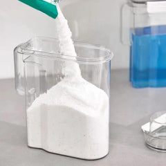 Laundry Detergent Storage Box with Measuring Cup & Handle
