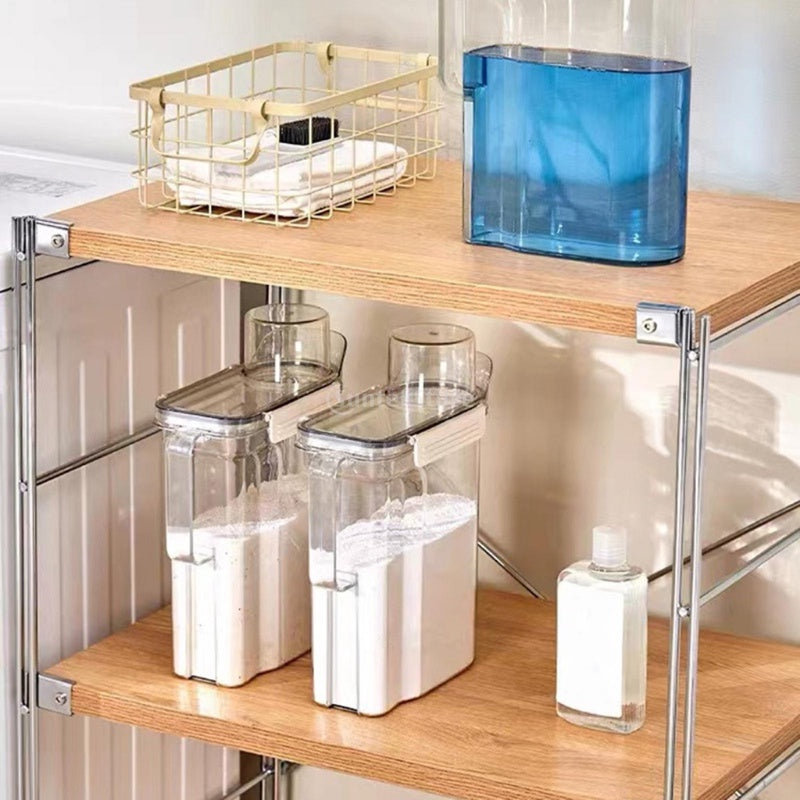 Laundry Detergent Storage Box with Measuring Cup & Handle