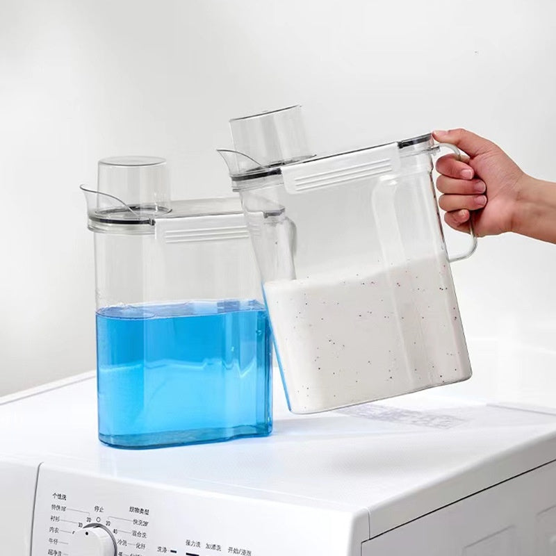 Laundry Detergent Storage Box with Measuring Cup & Handle