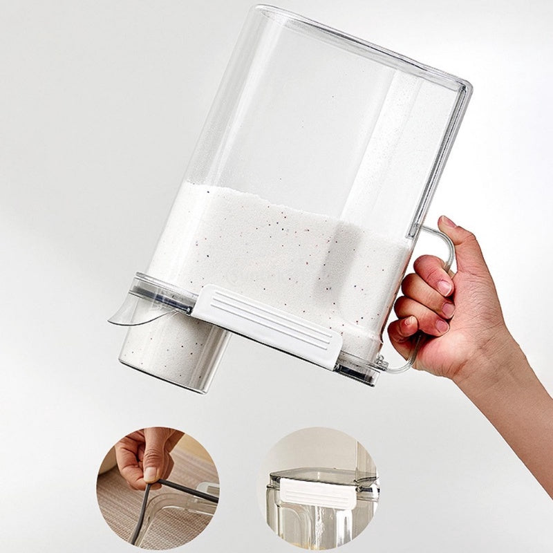 Laundry Detergent Storage Box with Measuring Cup & Handle