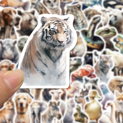 50pcs Realistic Animal Graffiti Stickers Waterproof DIY Decoration