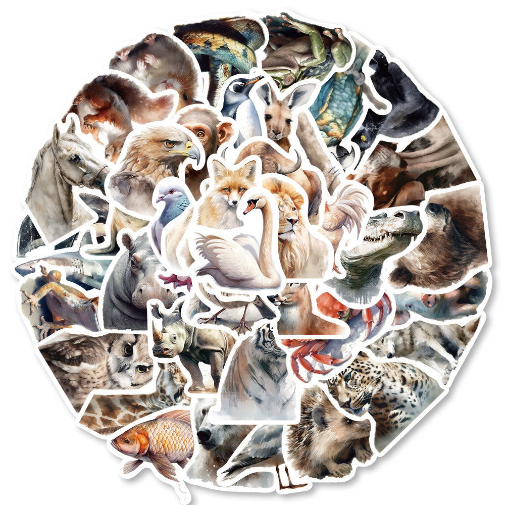 50pcs Realistic Animal Graffiti Stickers Waterproof DIY Decoration