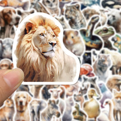 50pcs Realistic Animal Graffiti Stickers Waterproof DIY Decoration