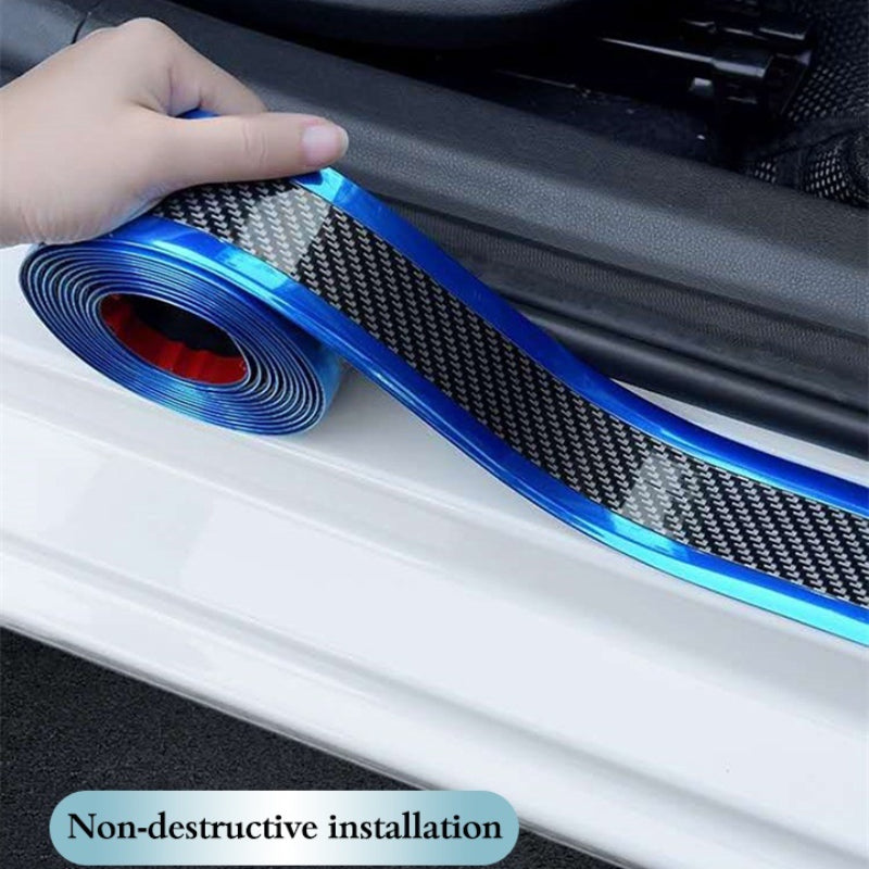 1pc Car Sticker Carbon Fiber DIY Door Sill Protector Edge Guard Strip