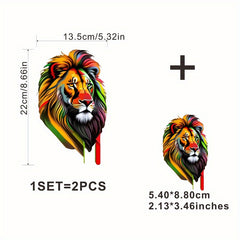 Colorful Lion Iron Stickers For Men - Sublimation Heat Press Decals