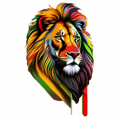 Colorful Lion Iron Stickers For Men - Sublimation Heat Press Decals