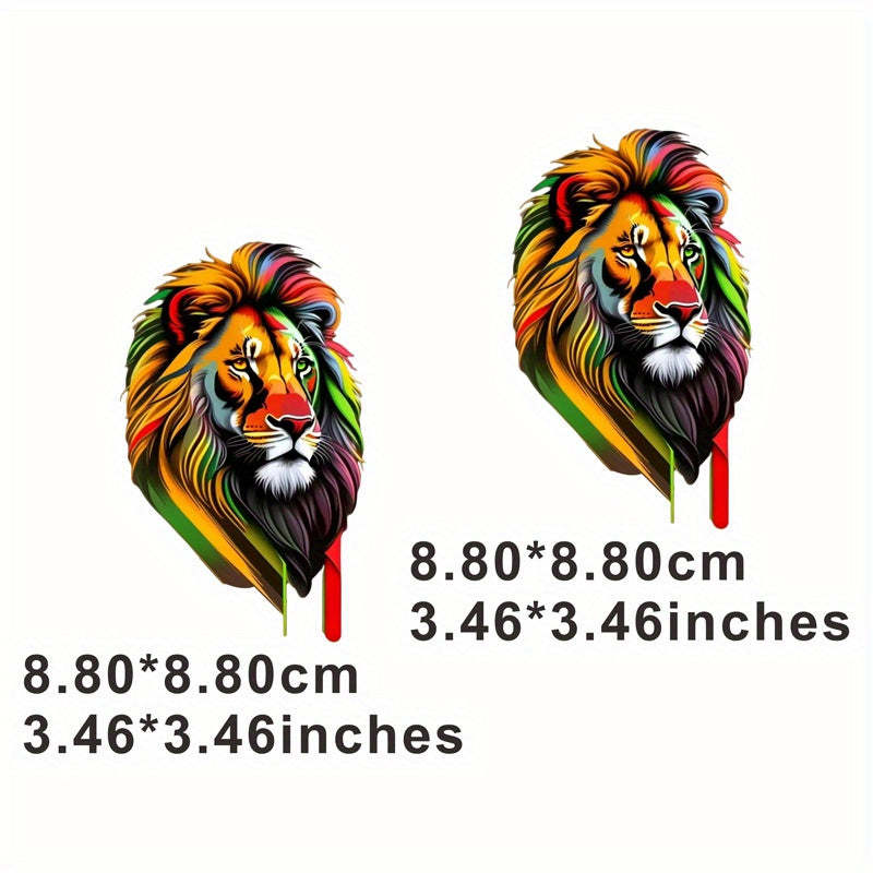 Colorful Lion Iron Stickers For Men - Sublimation Heat Press Decals
