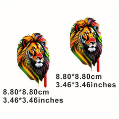 Colorful Lion Iron Stickers For Men - Sublimation Heat Press Decals