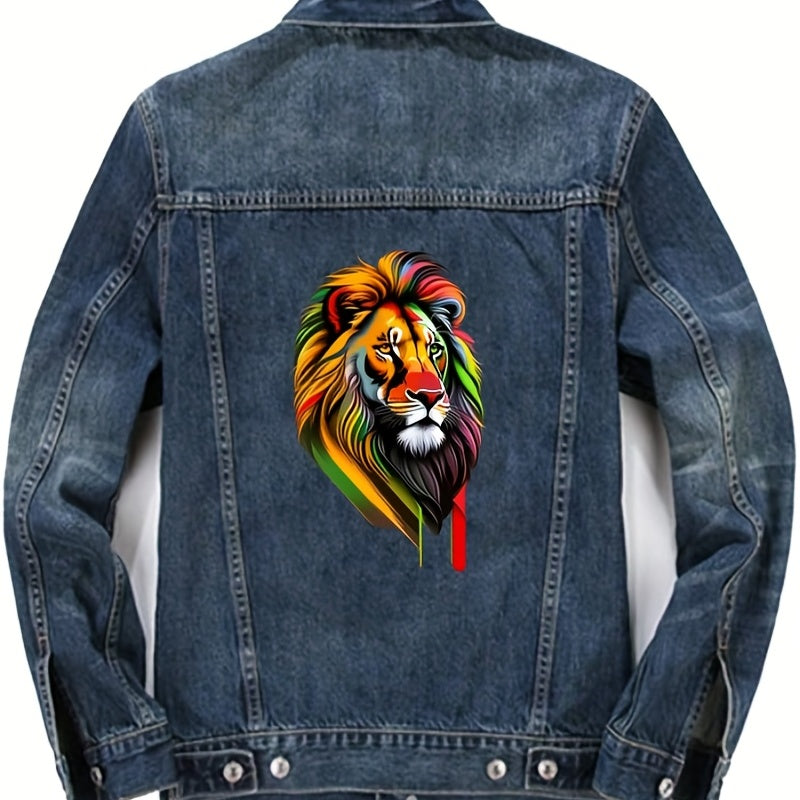 Colorful Lion Iron Stickers For Men - Sublimation Heat Press Decals