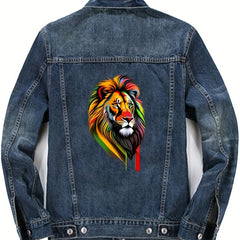 Colorful Lion Iron Stickers For Men - Sublimation Heat Press Decals