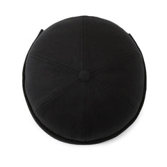 Melon Skin Hat Retro Brimless Landlord Hat With Rudder Embroidery