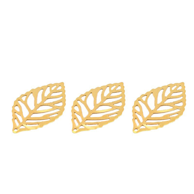 100pcs Leaf Metal Flower Frame Pendant Charm DIY UV Resin Necklace