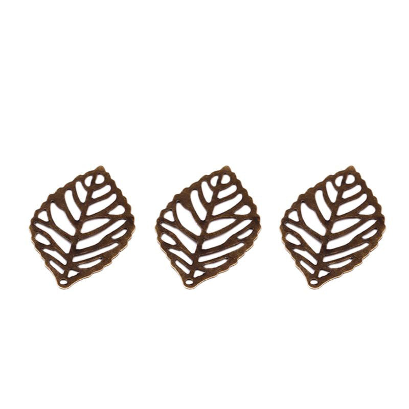100pcs Leaf Metal Flower Frame Pendant Charm DIY UV Resin Necklace