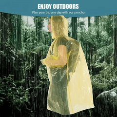 4pcs Waterproof Disposable Rain Poncho for Outdoor Activities